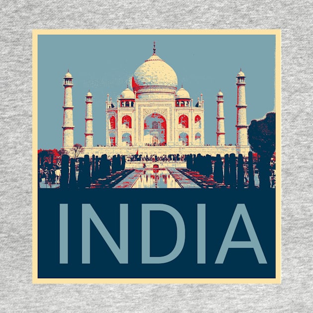 India in Shepard Fairey style design by Montanescu